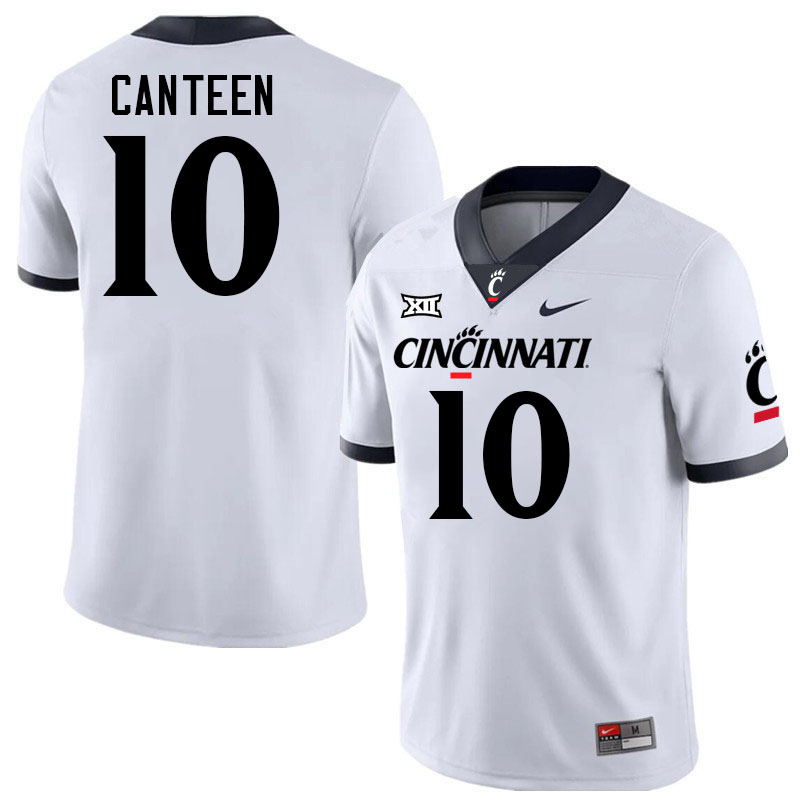 Cincinnati Bearcats #10 Derrick Canteen College Football Jerseys Stitched-White